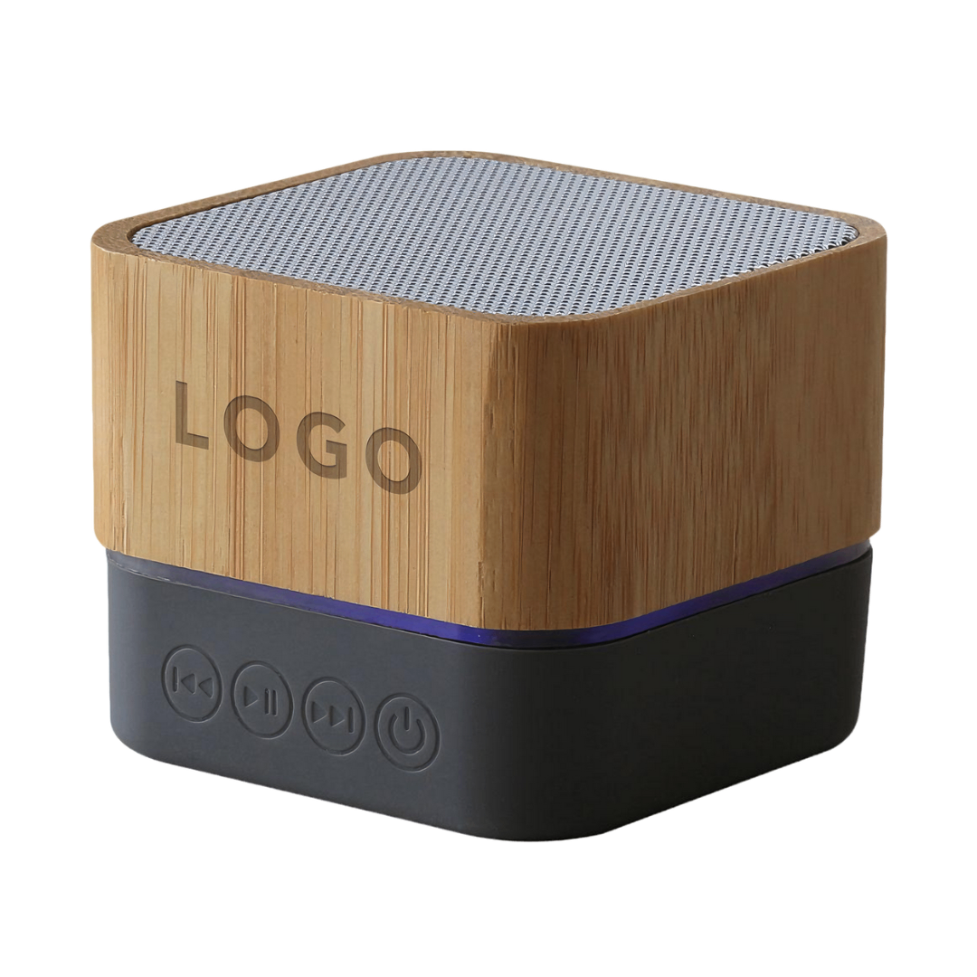 Bocina de madera bluetooth con luz LED