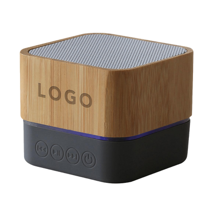 Bocina de madera bluetooth con luz LED