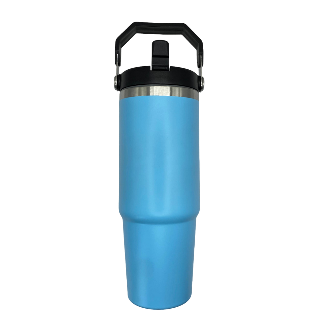 TERMO AGARRADERA Y POPOTE 30 OZ 887 ml